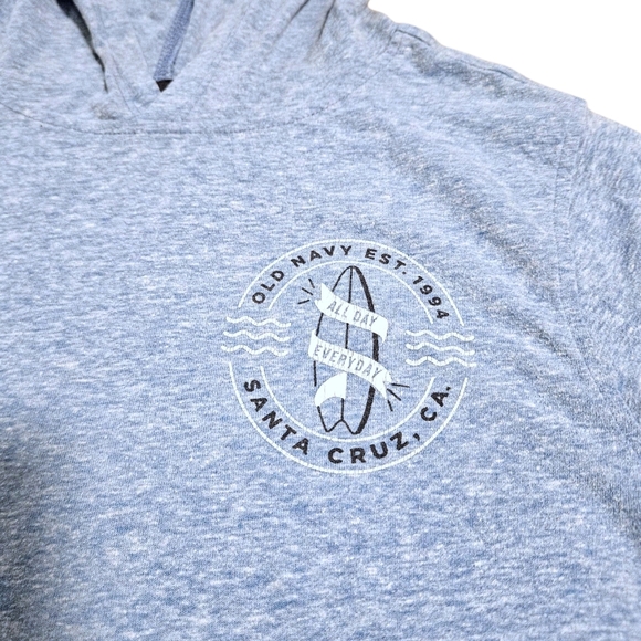 Old Navy Boys Hoodie Size L Blue Santa Cruz Surf Logo Long Sleeve Pullover Top - Picture 3 of 9